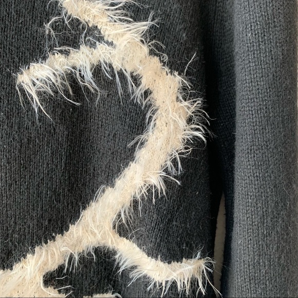 Knitz by For Love & Lemons Antler Logo Pullover V-neck Sweater - Picture 6 of 13